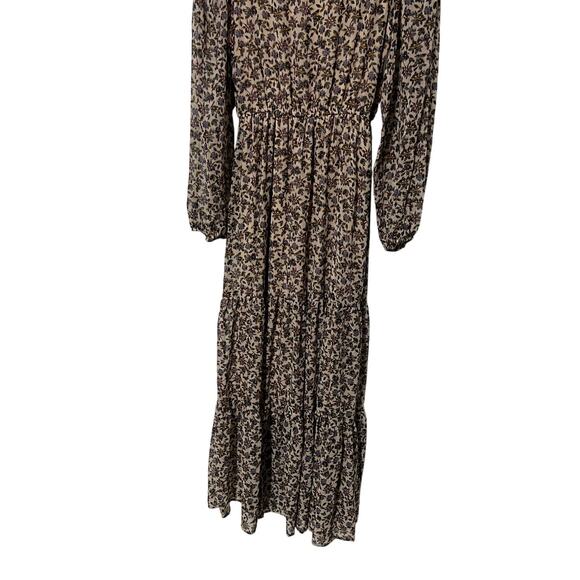 BAGATELLE COLLECTION WOMENS SIZE 6 FLORAL PRINT TIERED MAXI DRESS BEIGE BLUE NEW - Picture 10 of 14